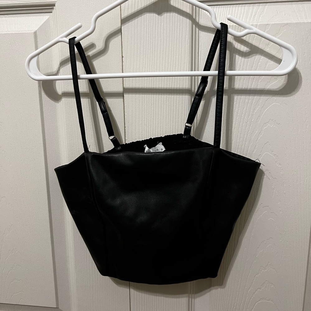 Leather crop top